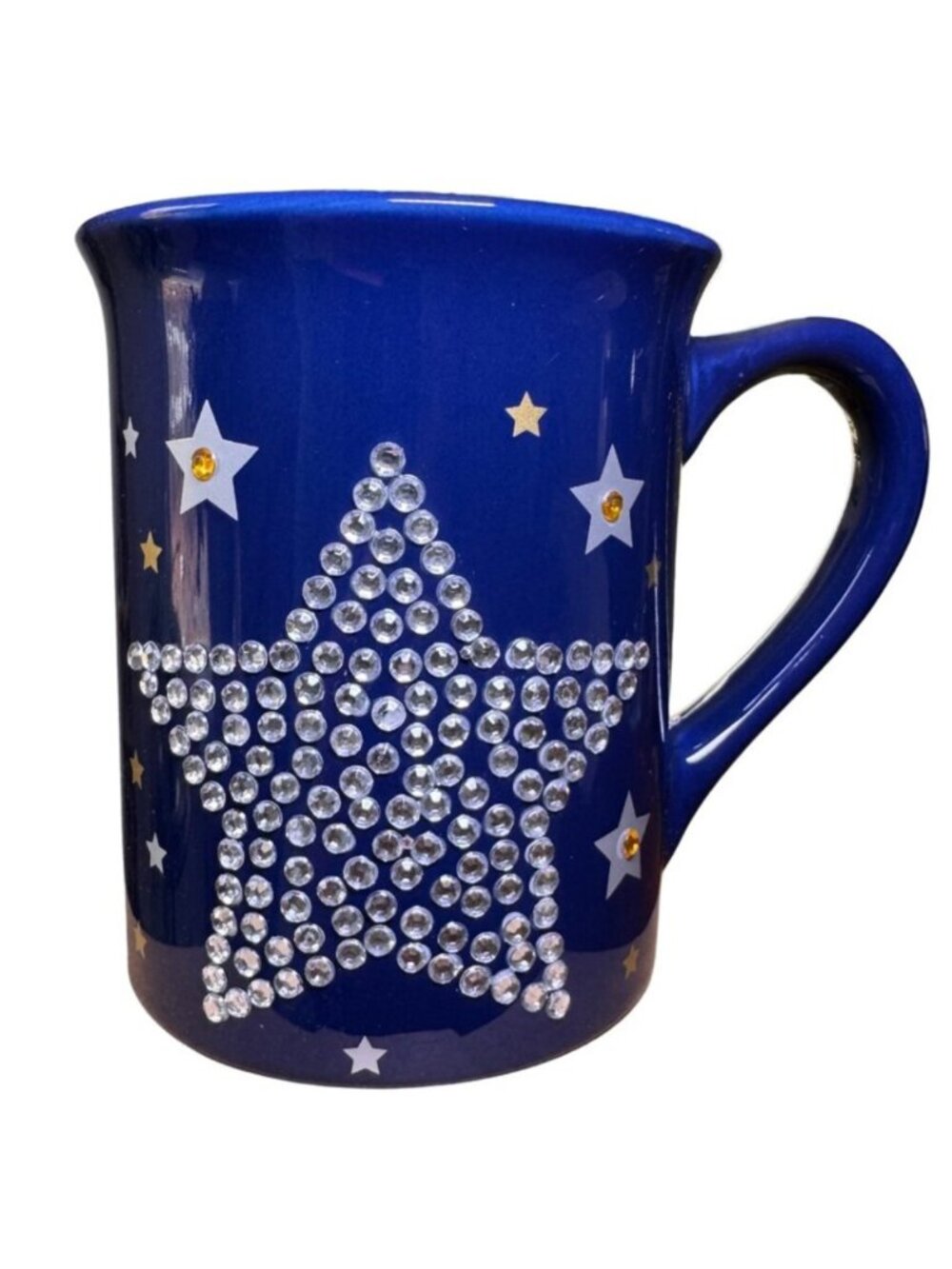 Enesco Shine Bright Star Rhinestone Blue Mug by Our Name is Mud NEW